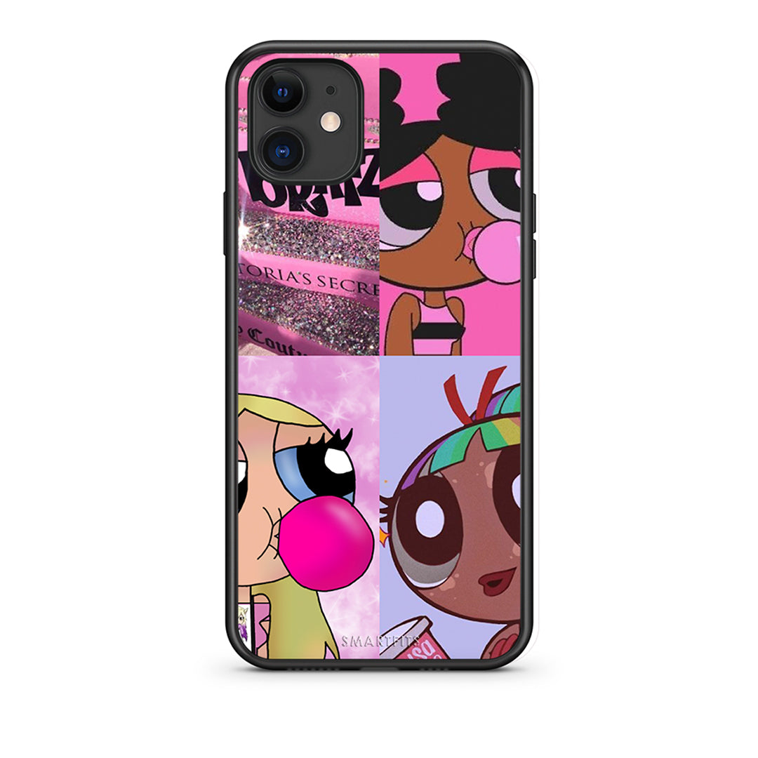 iPhone 11 Bubble Girls Θήκη Αγίου Βαλεντίνου από τη Smartfits με σχέδιο στο πίσω μέρος και μαύρο περίβλημα | Smartphone case with colorful back and black bezels by Smartfits