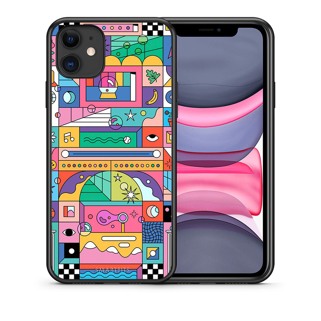 Θήκη iPhone 11 Bubbles Soap από τη Smartfits με σχέδιο στο πίσω μέρος και μαύρο περίβλημα | iPhone 11 Bubbles Soap case with colorful back and black bezels