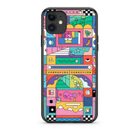 Thumbnail for iPhone 11 Bubbles Soap θήκη από τη Smartfits με σχέδιο στο πίσω μέρος και μαύρο περίβλημα | Smartphone case with colorful back and black bezels by Smartfits