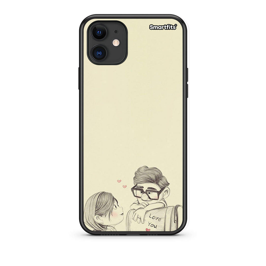 iPhone 11 Carl And Ellie Θήκη από τη Smartfits με σχέδιο στο πίσω μέρος και μαύρο περίβλημα | Smartphone case with colorful back and black bezels by Smartfits