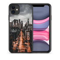 Thumbnail for Θήκη iPhone 11 City Lights από τη Smartfits με σχέδιο στο πίσω μέρος και μαύρο περίβλημα | iPhone 11 City Lights case with colorful back and black bezels