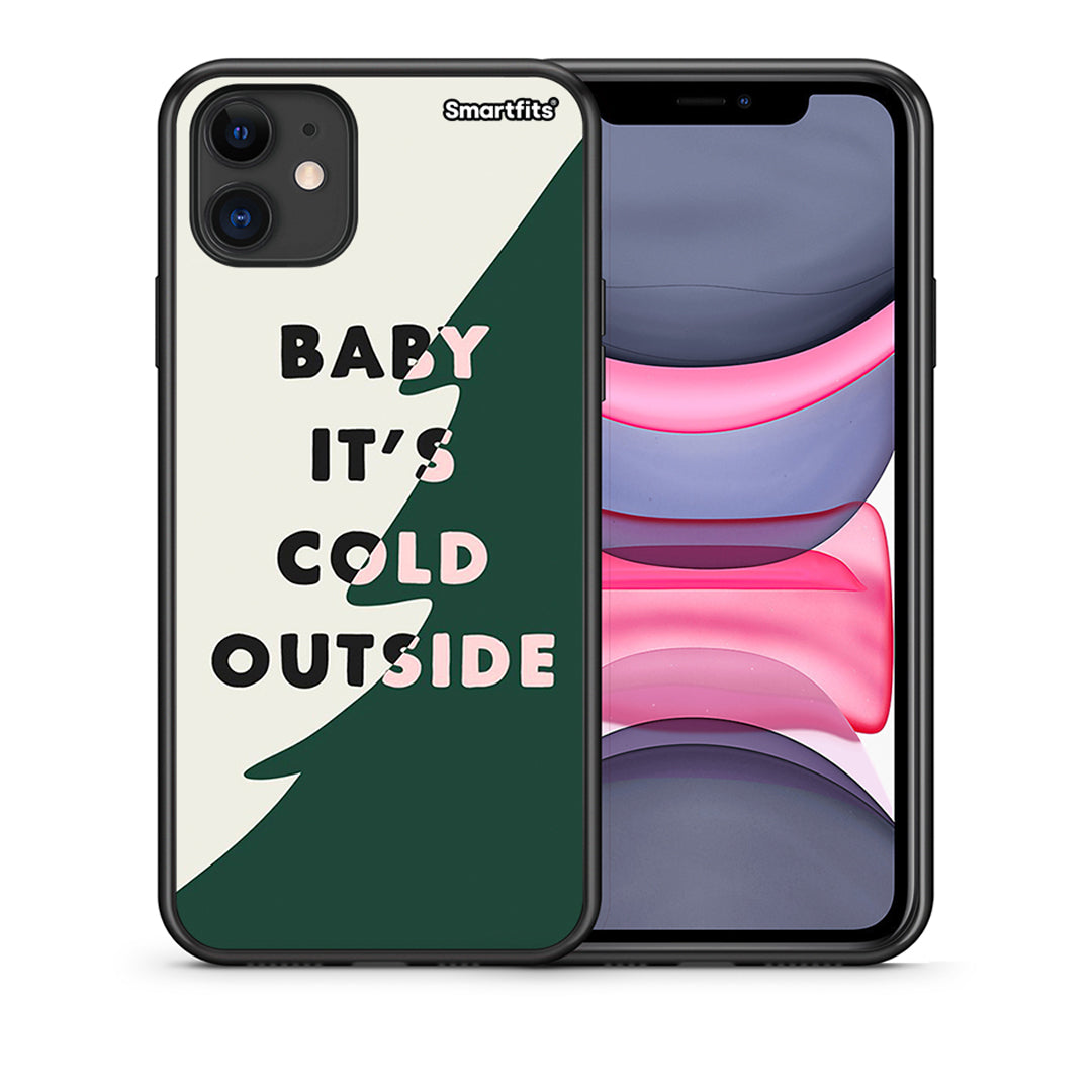 Θήκη iPhone 11 Cold Outside από τη Smartfits με σχέδιο στο πίσω μέρος και μαύρο περίβλημα | iPhone 11 Cold Outside case with colorful back and black bezels