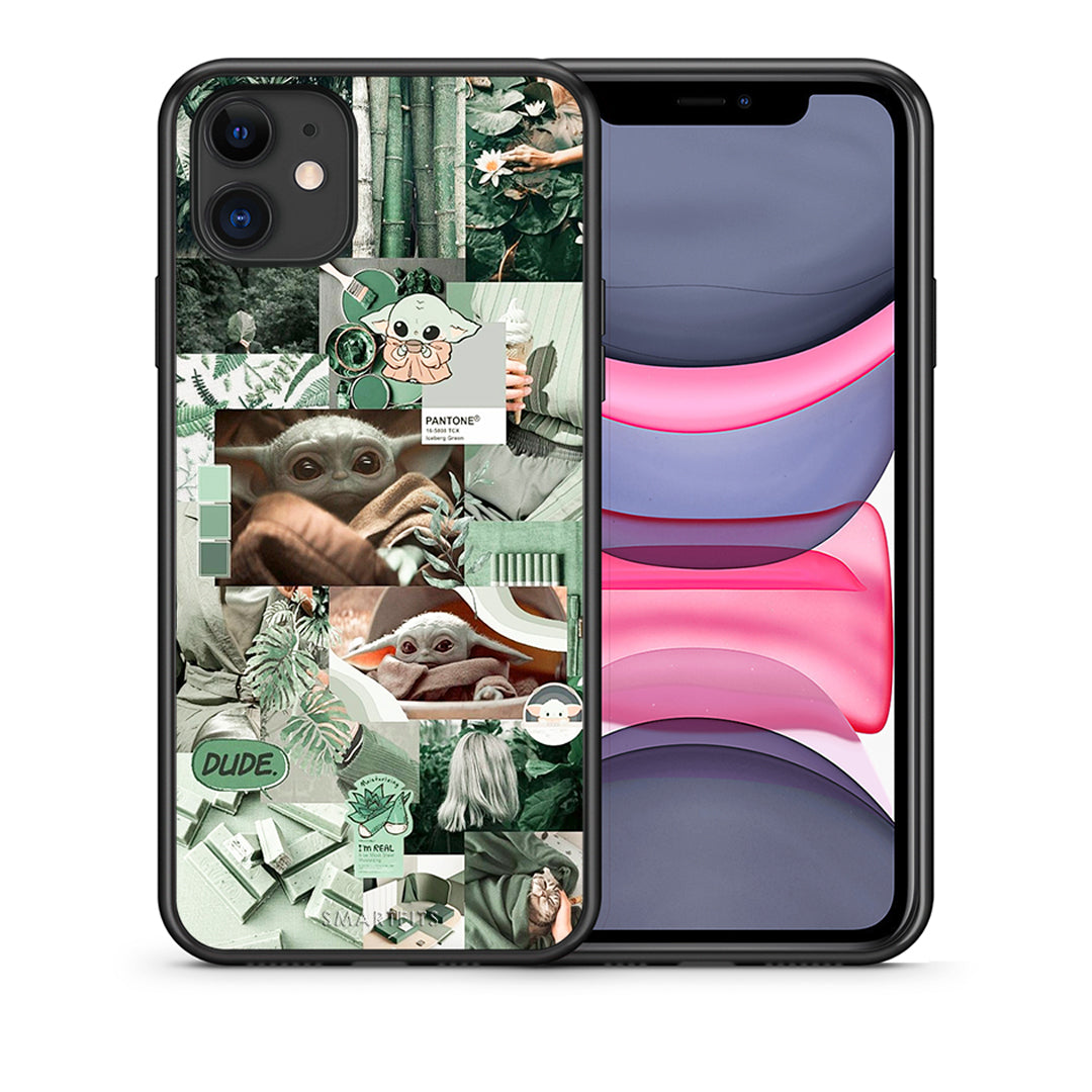 Θήκη Αγίου Βαλεντίνου iPhone 11 Collage Dude από τη Smartfits με σχέδιο στο πίσω μέρος και μαύρο περίβλημα | iPhone 11 Collage Dude case with colorful back and black bezels