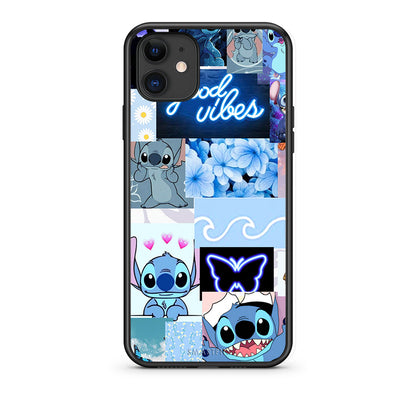 iPhone 11 Collage Good Vibes Θήκη Αγίου Βαλεντίνου από τη Smartfits με σχέδιο στο πίσω μέρος και μαύρο περίβλημα | Smartphone case with colorful back and black bezels by Smartfits