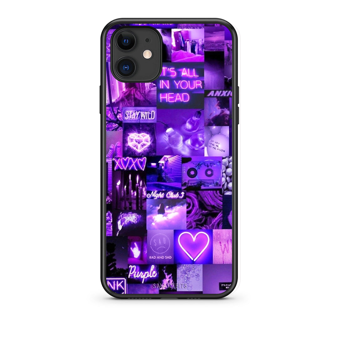 iPhone 11 Collage Stay Wild Θήκη Αγίου Βαλεντίνου από τη Smartfits με σχέδιο στο πίσω μέρος και μαύρο περίβλημα | Smartphone case with colorful back and black bezels by Smartfits