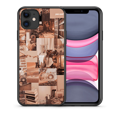 Θήκη Αγίου Βαλεντίνου iPhone 11 Collage You Can από τη Smartfits με σχέδιο στο πίσω μέρος και μαύρο περίβλημα | iPhone 11 Collage You Can case with colorful back and black bezels