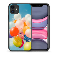 Thumbnail for Θήκη iPhone 11 Colorful Balloons από τη Smartfits με σχέδιο στο πίσω μέρος και μαύρο περίβλημα | iPhone 11 Colorful Balloons case with colorful back and black bezels
