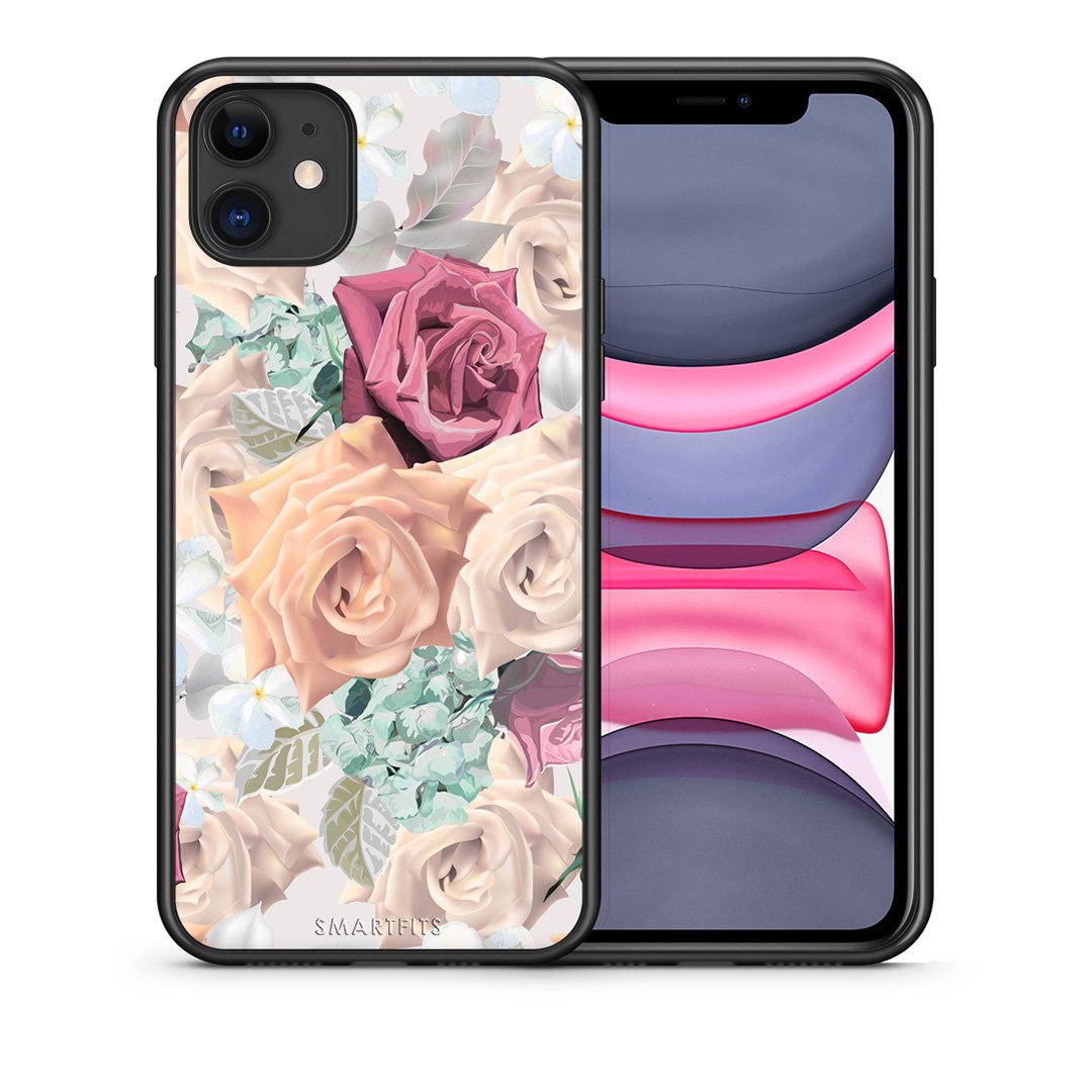 Θήκη iPhone 11 Bouquet Floral από τη Smartfits με σχέδιο στο πίσω μέρος και μαύρο περίβλημα | iPhone 11 Bouquet Floral case with colorful back and black bezels