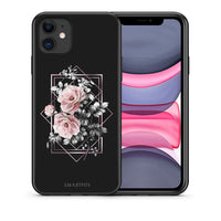 Thumbnail for Θήκη iPhone 11 Frame Flower από τη Smartfits με σχέδιο στο πίσω μέρος και μαύρο περίβλημα | iPhone 11 Frame Flower case with colorful back and black bezels
