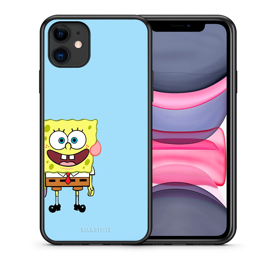 Θήκη iPhone 11 Friends Bob από τη Smartfits με σχέδιο στο πίσω μέρος και μαύρο περίβλημα | iPhone 11 Friends Bob case with colorful back and black bezels