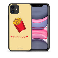 Thumbnail for Θήκη Αγίου Βαλεντίνου iPhone 11 Fries Before Guys από τη Smartfits με σχέδιο στο πίσω μέρος και μαύρο περίβλημα | iPhone 11 Fries Before Guys case with colorful back and black bezels