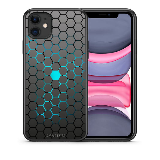 Θήκη iPhone 11 Hexagonal Geometric από τη Smartfits με σχέδιο στο πίσω μέρος και μαύρο περίβλημα | iPhone 11 Hexagonal Geometric case with colorful back and black bezels