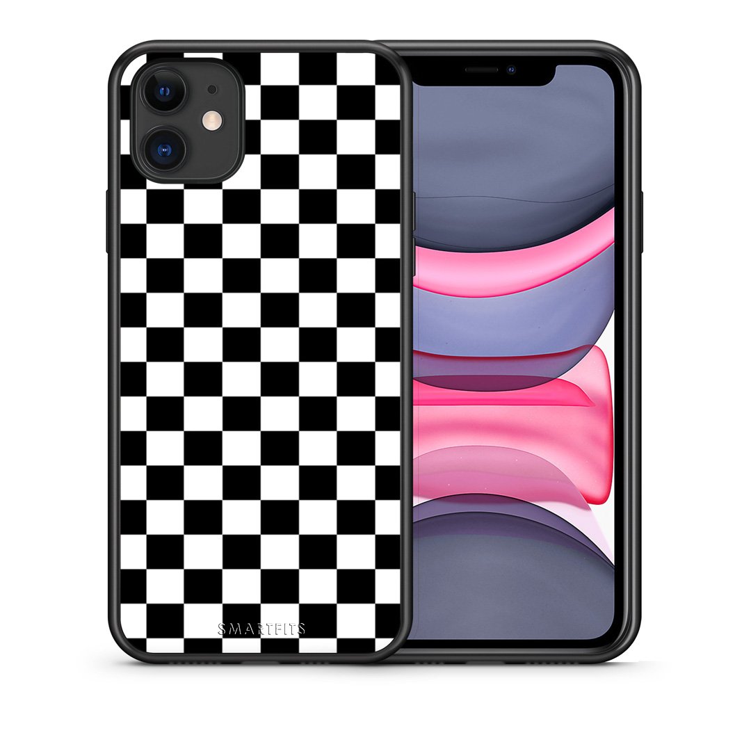 Θήκη iPhone 11 Squares Geometric από τη Smartfits με σχέδιο στο πίσω μέρος και μαύρο περίβλημα | iPhone 11 Squares Geometric case with colorful back and black bezels