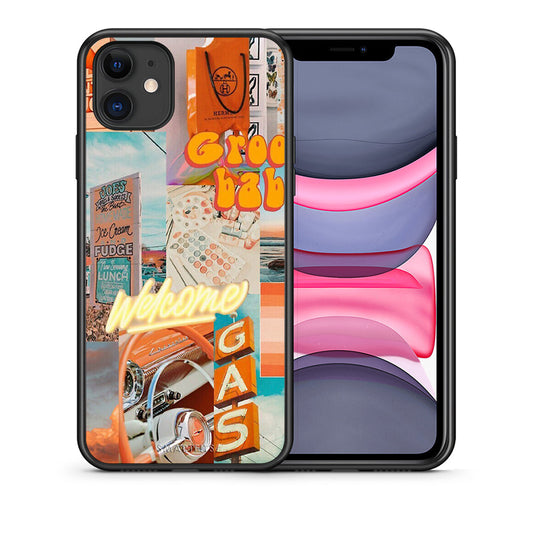 Θήκη Αγίου Βαλεντίνου iPhone 11 Groovy Babe από τη Smartfits με σχέδιο στο πίσω μέρος και μαύρο περίβλημα | iPhone 11 Groovy Babe case with colorful back and black bezels