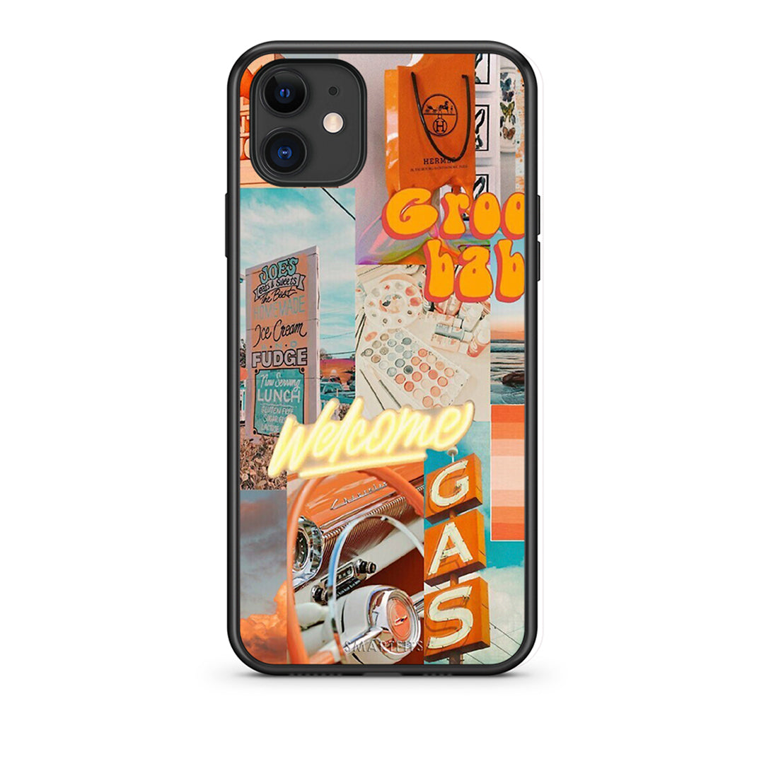 iPhone 11 Groovy Babe Θήκη Αγίου Βαλεντίνου από τη Smartfits με σχέδιο στο πίσω μέρος και μαύρο περίβλημα | Smartphone case with colorful back and black bezels by Smartfits