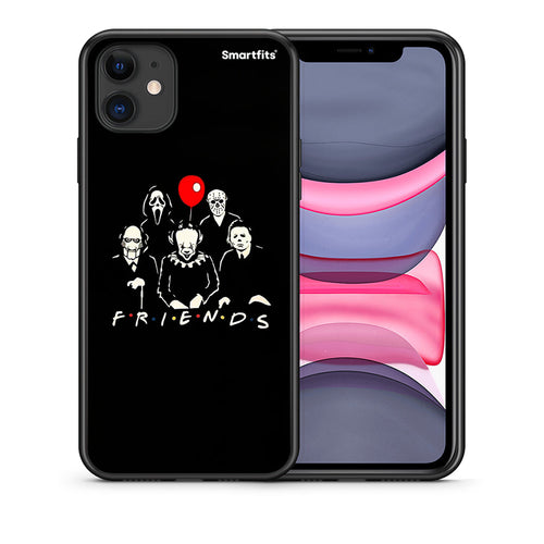 Θήκη iPhone 11 Halloween Friends από τη Smartfits με σχέδιο στο πίσω μέρος και μαύρο περίβλημα | iPhone 11 Halloween Friends case with colorful back and black bezels