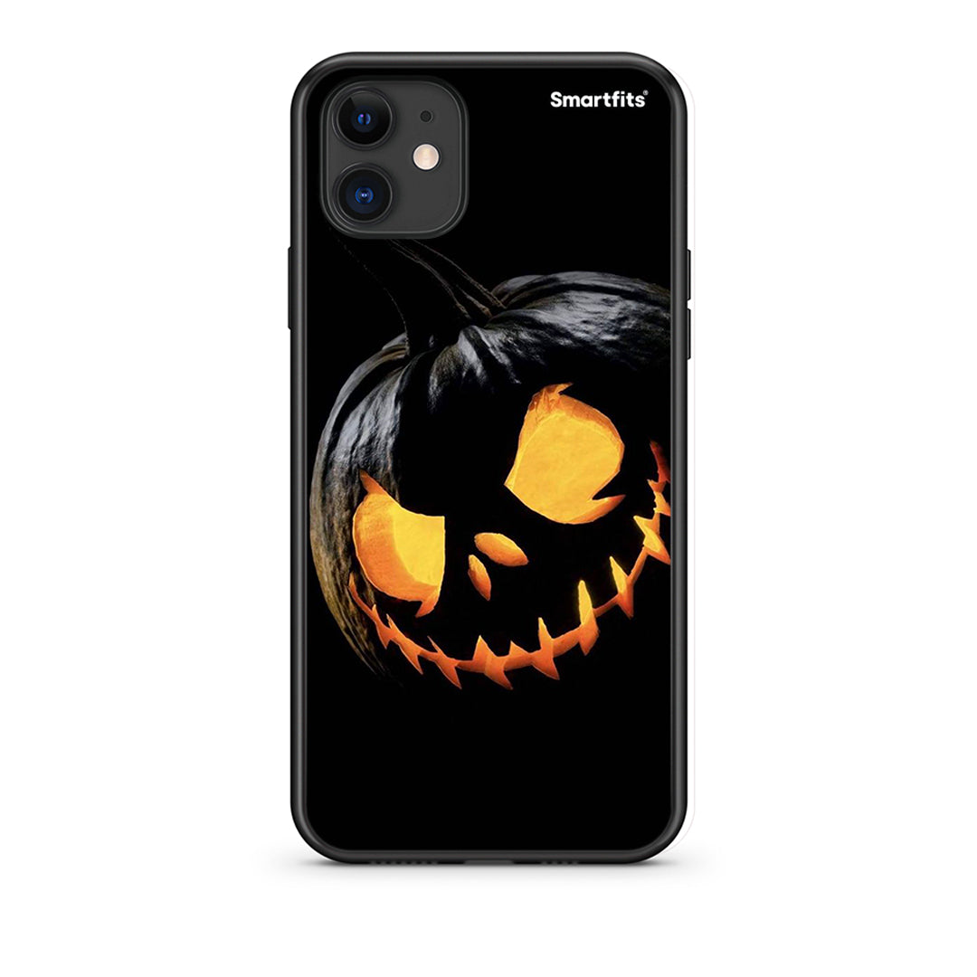 iPhone 11 Halloween Scary Pumpkin Θήκη από τη Smartfits με σχέδιο στο πίσω μέρος και μαύρο περίβλημα | Smartphone case with colorful back and black bezels by Smartfits