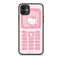 Thumbnail for iPhone 11 Hello Kitten Θήκη Αγίου Βαλεντίνου από τη Smartfits με σχέδιο στο πίσω μέρος και μαύρο περίβλημα | Smartphone case with colorful back and black bezels by Smartfits
