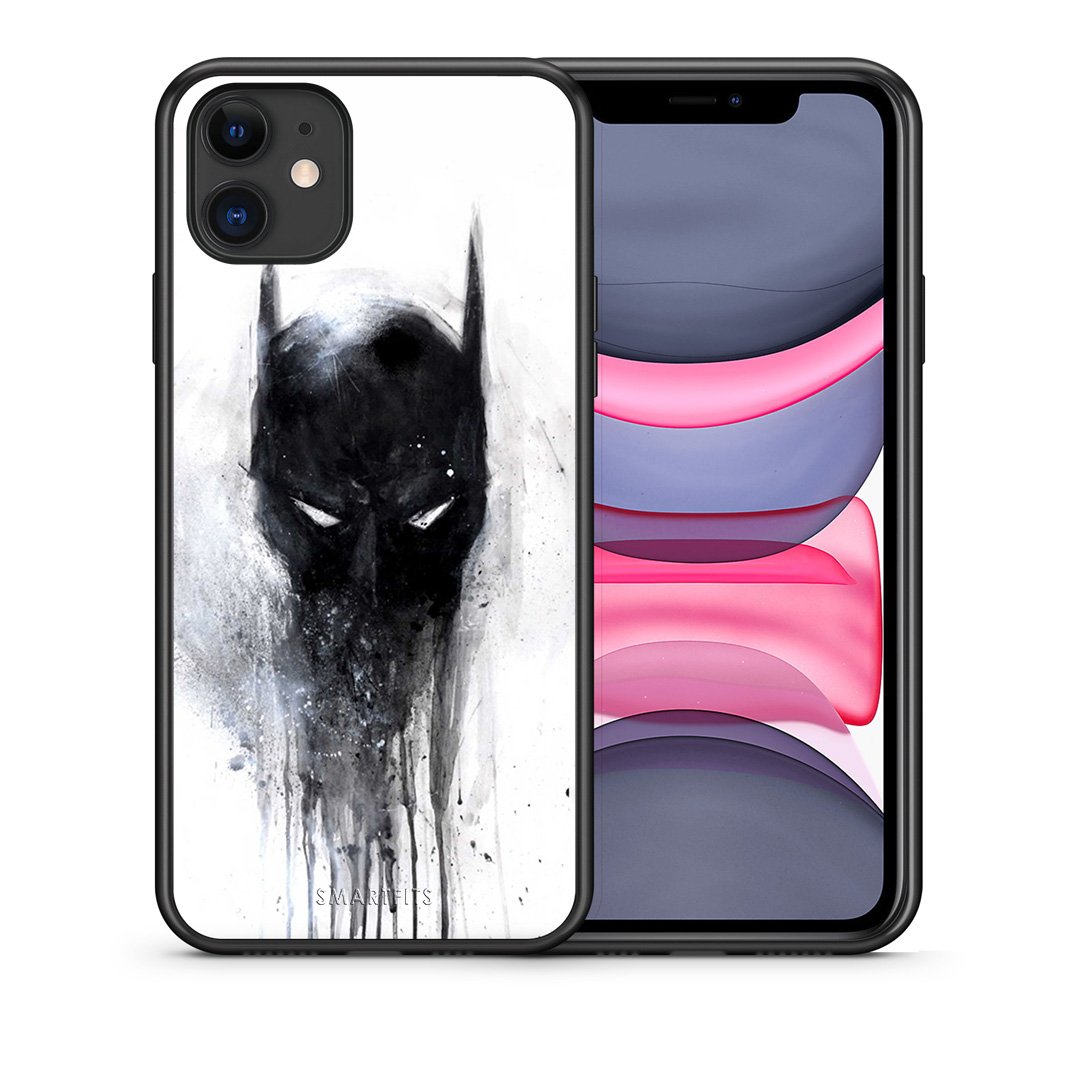 Θήκη iPhone 11 Paint Bat Hero από τη Smartfits με σχέδιο στο πίσω μέρος και μαύρο περίβλημα | iPhone 11 Paint Bat Hero case with colorful back and black bezels