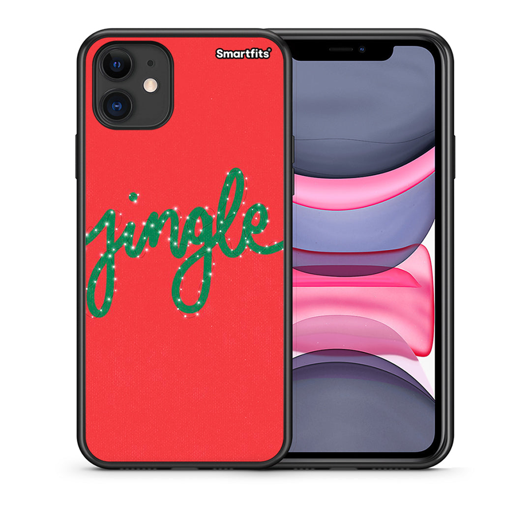 Θήκη iPhone 11 Jingle Xmas από τη Smartfits με σχέδιο στο πίσω μέρος και μαύρο περίβλημα | iPhone 11 Jingle Xmas case with colorful back and black bezels