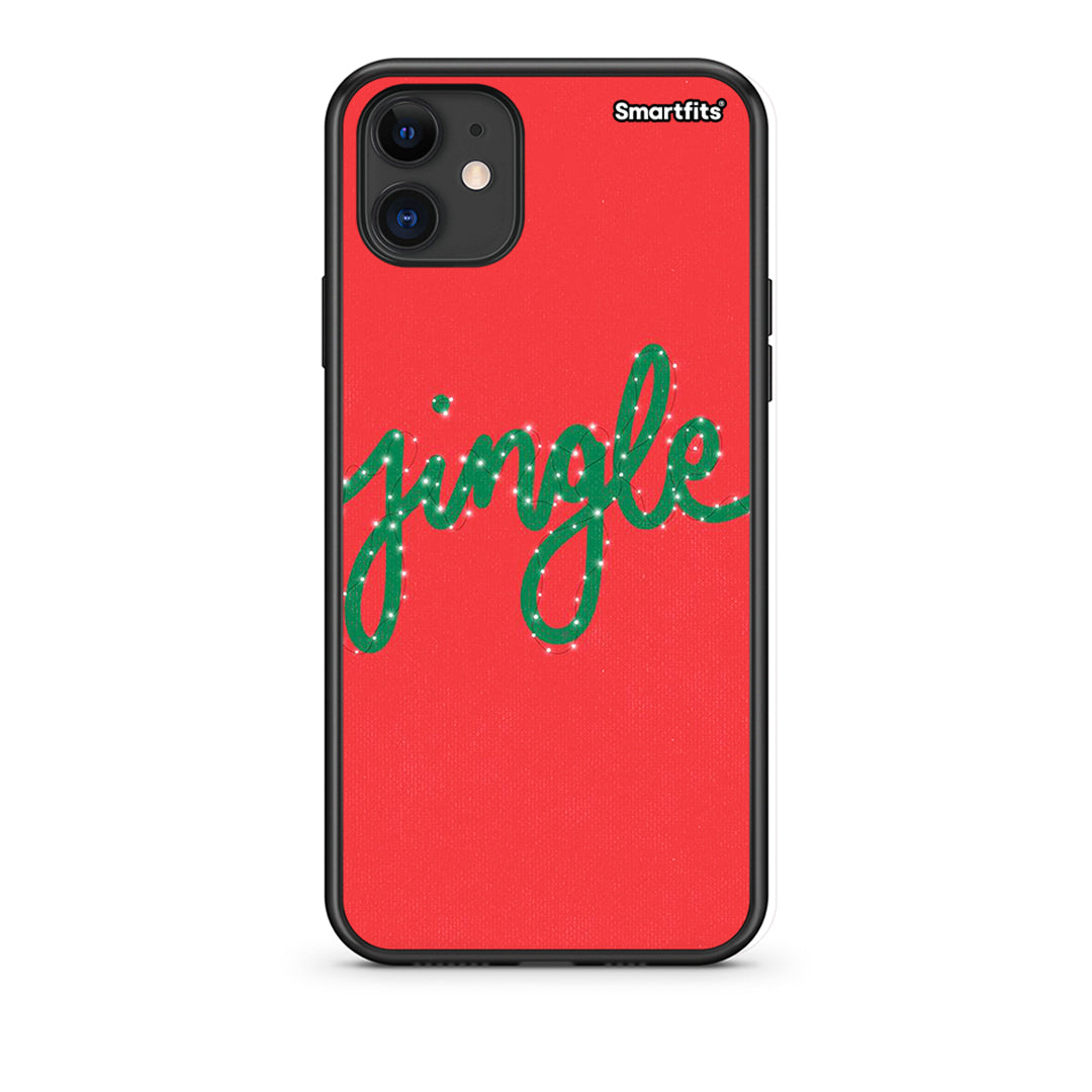 iPhone 11 Jingle Xmas θήκη από τη Smartfits με σχέδιο στο πίσω μέρος και μαύρο περίβλημα | Smartphone case with colorful back and black bezels by Smartfits