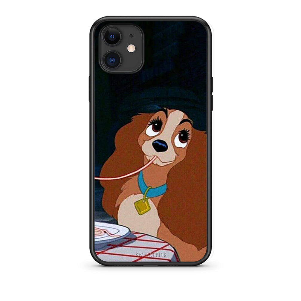 iPhone 11 Lady And Tramp 2 Θήκη Αγίου Βαλεντίνου από τη Smartfits με σχέδιο στο πίσω μέρος και μαύρο περίβλημα | Smartphone case with colorful back and black bezels by Smartfits
