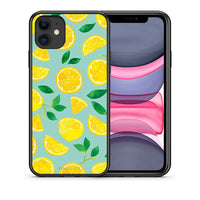 Thumbnail for Θήκη iPhone 11 Lemons από τη Smartfits με σχέδιο στο πίσω μέρος και μαύρο περίβλημα | iPhone 11 Lemons case with colorful back and black bezels
