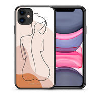 Thumbnail for Θήκη iPhone 11 LineArt Woman από τη Smartfits με σχέδιο στο πίσω μέρος και μαύρο περίβλημα | iPhone 11 LineArt Woman case with colorful back and black bezels