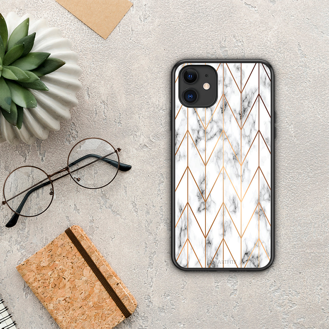 Marble Gold Geometric - iPhone 11 θήκη