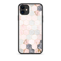 Thumbnail for 4 - iPhone 11 Hexagon Pink Marble case, cover, bumper