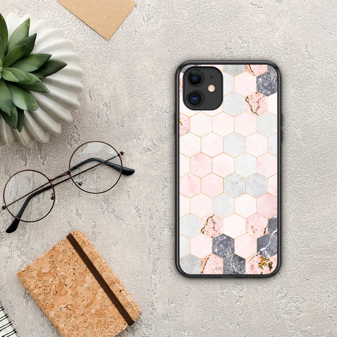 Marble Hexagon Pink - iPhone 11 θήκη