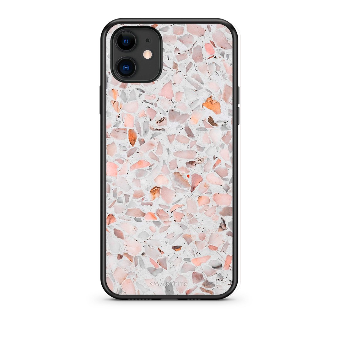 iPhone 11 Marble Terrazzo θήκη από τη Smartfits με σχέδιο στο πίσω μέρος και μαύρο περίβλημα | Smartphone case with colorful back and black bezels by Smartfits