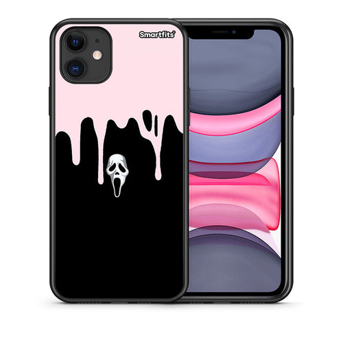 Θήκη iPhone 11 Melting Halloween Mask από τη Smartfits με σχέδιο στο πίσω μέρος και μαύρο περίβλημα | iPhone 11 Melting Halloween Mask case with colorful back and black bezels