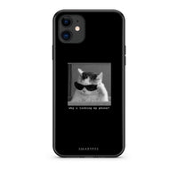 Thumbnail for iPhone 11 Meme Cat θήκη από τη Smartfits με σχέδιο στο πίσω μέρος και μαύρο περίβλημα | Smartphone case with colorful back and black bezels by Smartfits