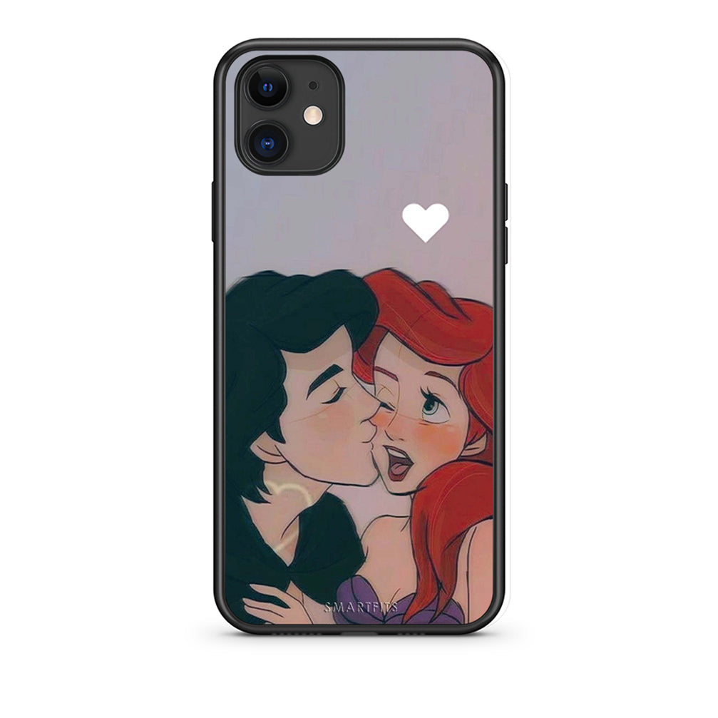 iPhone 11 Mermaid Love Θήκη Αγίου Βαλεντίνου από τη Smartfits με σχέδιο στο πίσω μέρος και μαύρο περίβλημα | Smartphone case with colorful back and black bezels by Smartfits