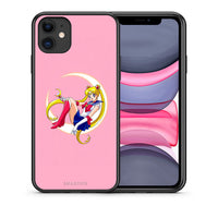 Thumbnail for Θήκη iPhone 11 Moon Girl από τη Smartfits με σχέδιο στο πίσω μέρος και μαύρο περίβλημα | iPhone 11 Moon Girl case with colorful back and black bezels