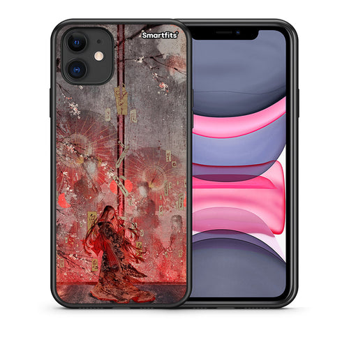 Θήκη iPhone 11 Nezuko Kamado από τη Smartfits με σχέδιο στο πίσω μέρος και μαύρο περίβλημα | iPhone 11 Nezuko Kamado case with colorful back and black bezels