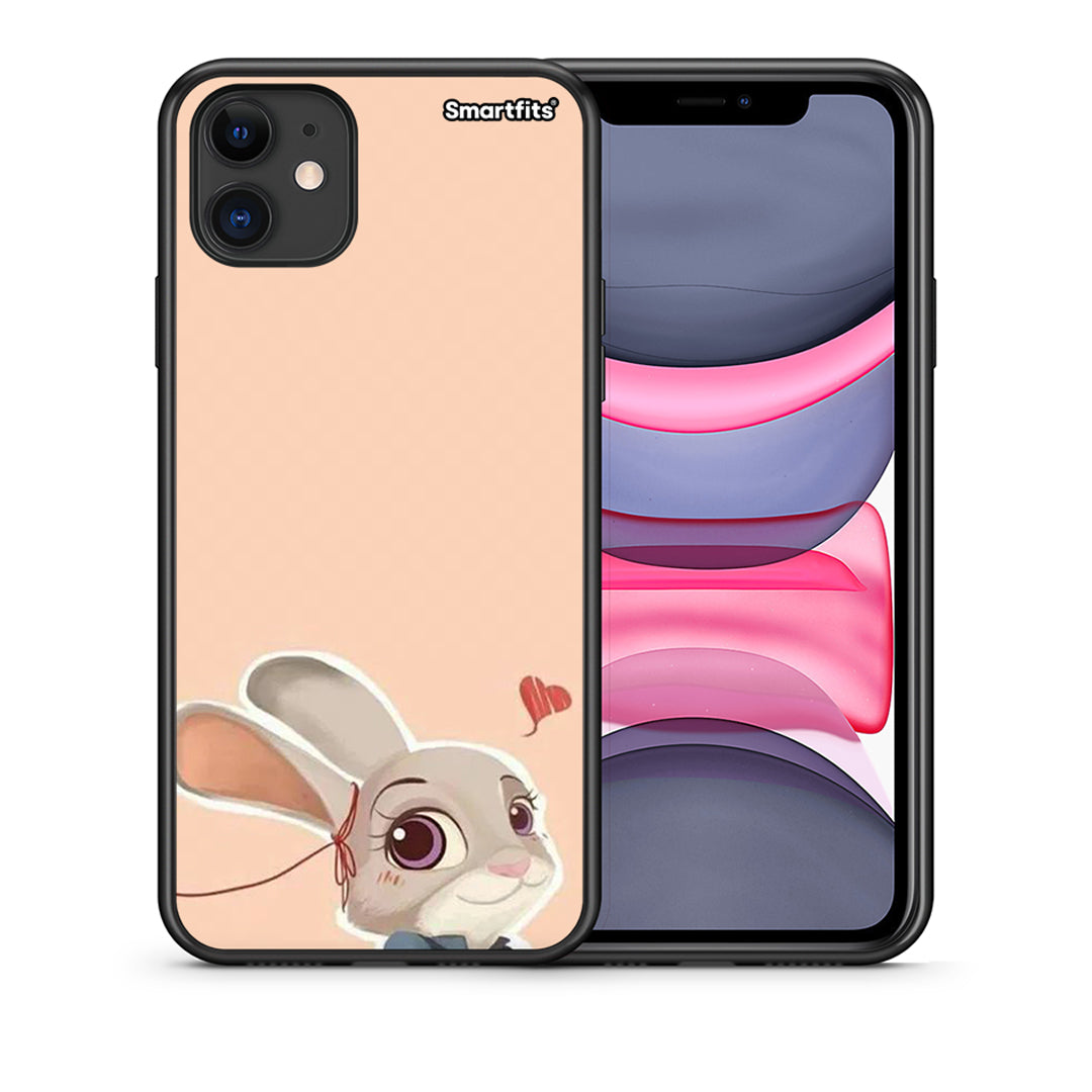 Θήκη iPhone 11 Nick Wilde And Judy Hopps Love 2 από τη Smartfits με σχέδιο στο πίσω μέρος και μαύρο περίβλημα | iPhone 11 Nick Wilde And Judy Hopps Love 2 case with colorful back and black bezels