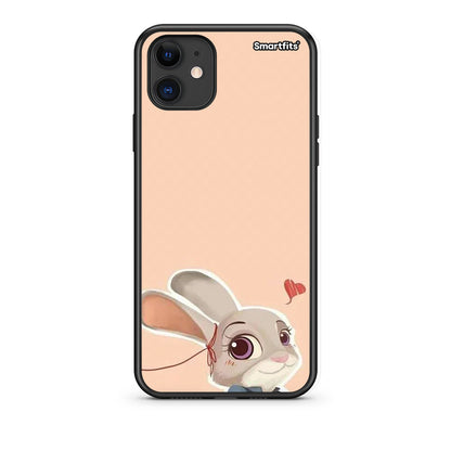 iPhone 11 Nick Wilde And Judy Hopps Love 2 Θήκη από τη Smartfits με σχέδιο στο πίσω μέρος και μαύρο περίβλημα | Smartphone case with colorful back and black bezels by Smartfits
