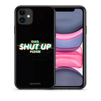 Thumbnail for Θήκη iPhone 11 OMG ShutUp από τη Smartfits με σχέδιο στο πίσω μέρος και μαύρο περίβλημα | iPhone 11 OMG ShutUp case with colorful back and black bezels