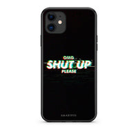 Thumbnail for iPhone 11 OMG ShutUp θήκη από τη Smartfits με σχέδιο στο πίσω μέρος και μαύρο περίβλημα | Smartphone case with colorful back and black bezels by Smartfits