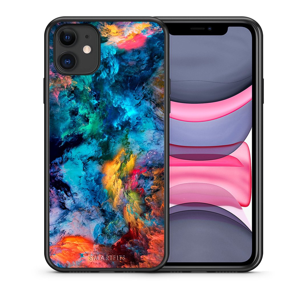 Θήκη iPhone 11 Crayola Paint από τη Smartfits με σχέδιο στο πίσω μέρος και μαύρο περίβλημα | iPhone 11 Crayola Paint case with colorful back and black bezels