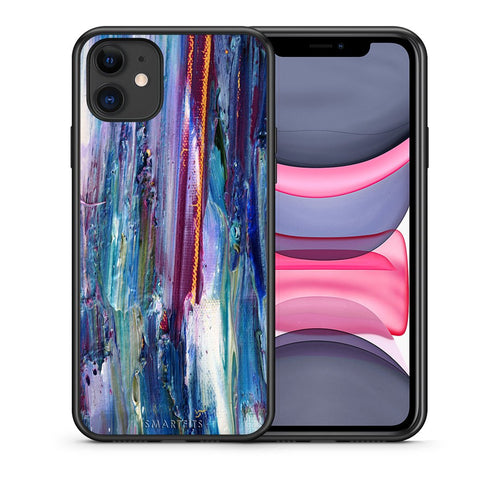 Θήκη iPhone 11 Winter Paint από τη Smartfits με σχέδιο στο πίσω μέρος και μαύρο περίβλημα | iPhone 11 Winter Paint case with colorful back and black bezels