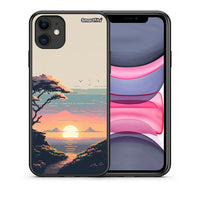 Thumbnail for Θήκη iPhone 11 Pixel Sunset από τη Smartfits με σχέδιο στο πίσω μέρος και μαύρο περίβλημα | iPhone 11 Pixel Sunset case with colorful back and black bezels