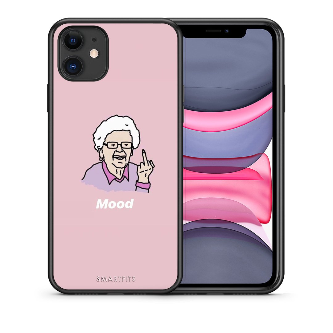 Θήκη iPhone 11 Mood PopArt από τη Smartfits με σχέδιο στο πίσω μέρος και μαύρο περίβλημα | iPhone 11 Mood PopArt case with colorful back and black bezels