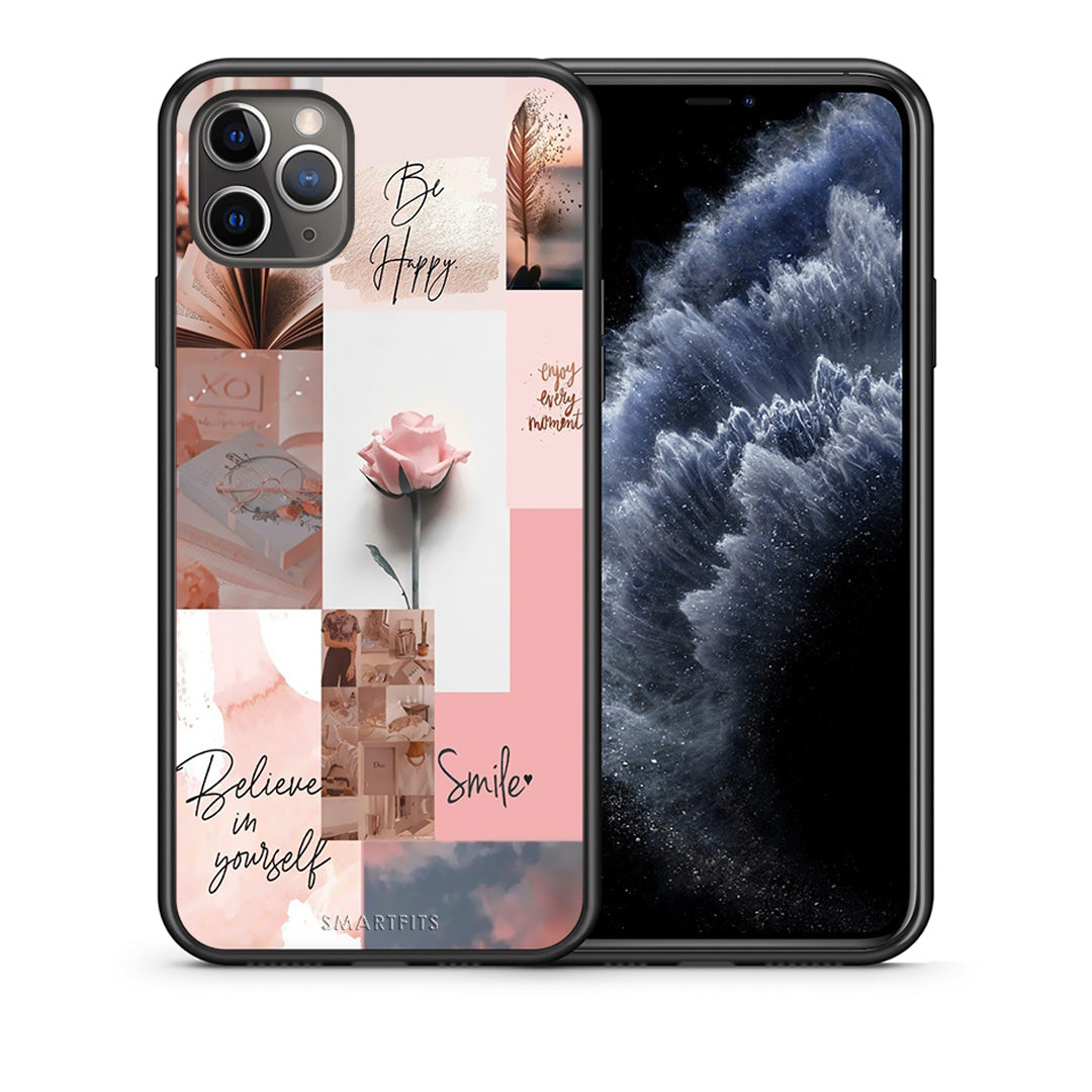 Θήκη iPhone 11 Pro Max Aesthetic Collage από τη Smartfits με σχέδιο στο πίσω μέρος και μαύρο περίβλημα | iPhone 11 Pro Max Aesthetic Collage case with colorful back and black bezels