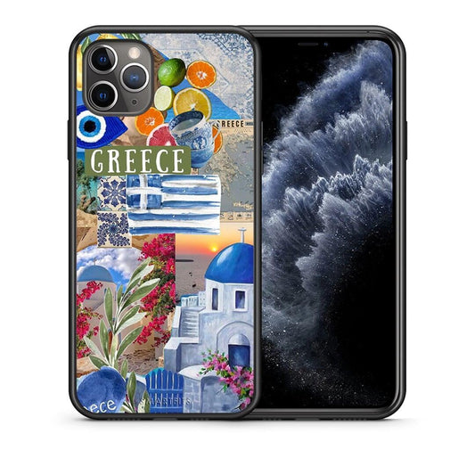 Θήκη iPhone 11 Pro All Greek από τη Smartfits με σχέδιο στο πίσω μέρος και μαύρο περίβλημα | iPhone 11 Pro All Greek case with colorful back and black bezels