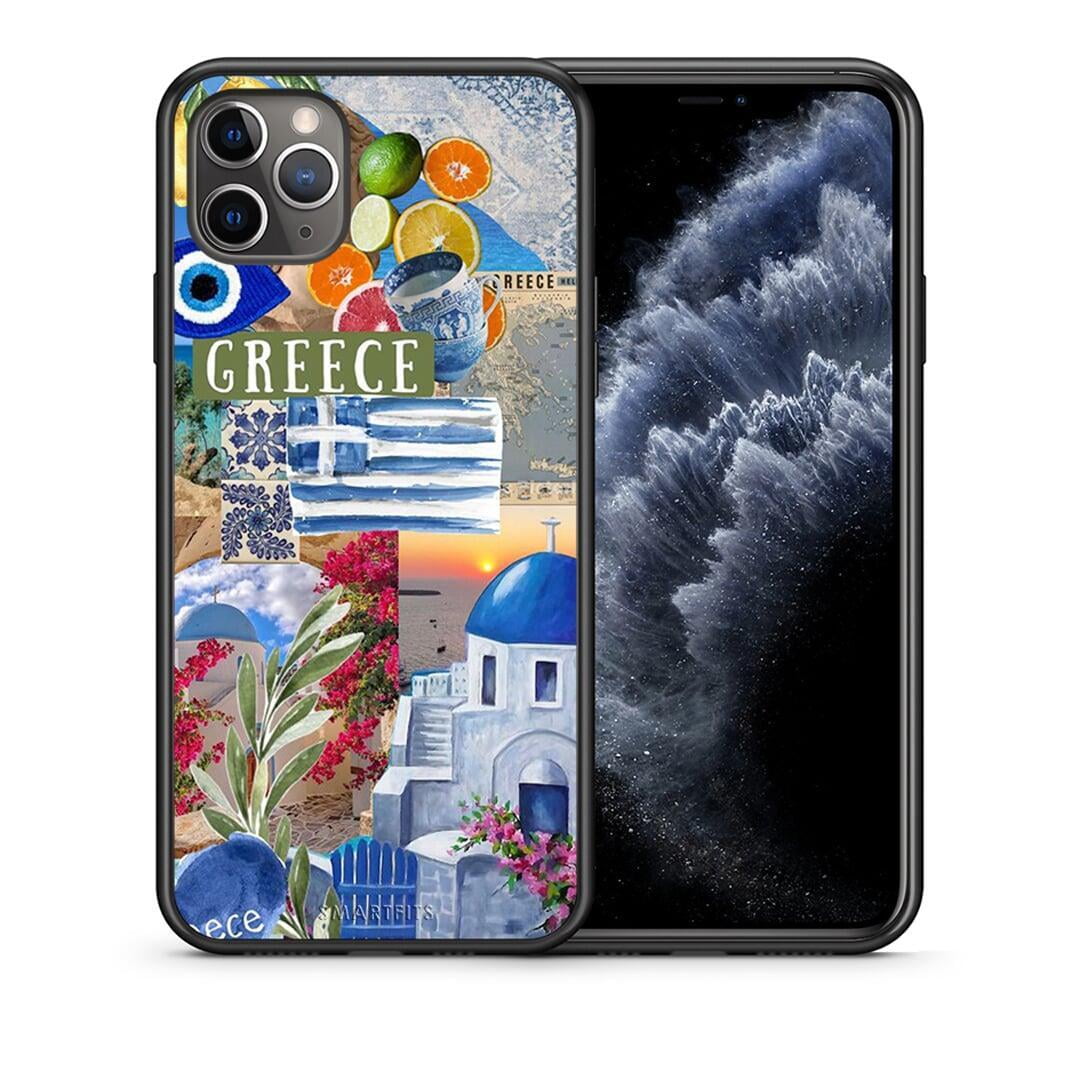 Θήκη iPhone 11 Pro Max All Greek από τη Smartfits με σχέδιο στο πίσω μέρος και μαύρο περίβλημα | iPhone 11 Pro Max All Greek case with colorful back and black bezels