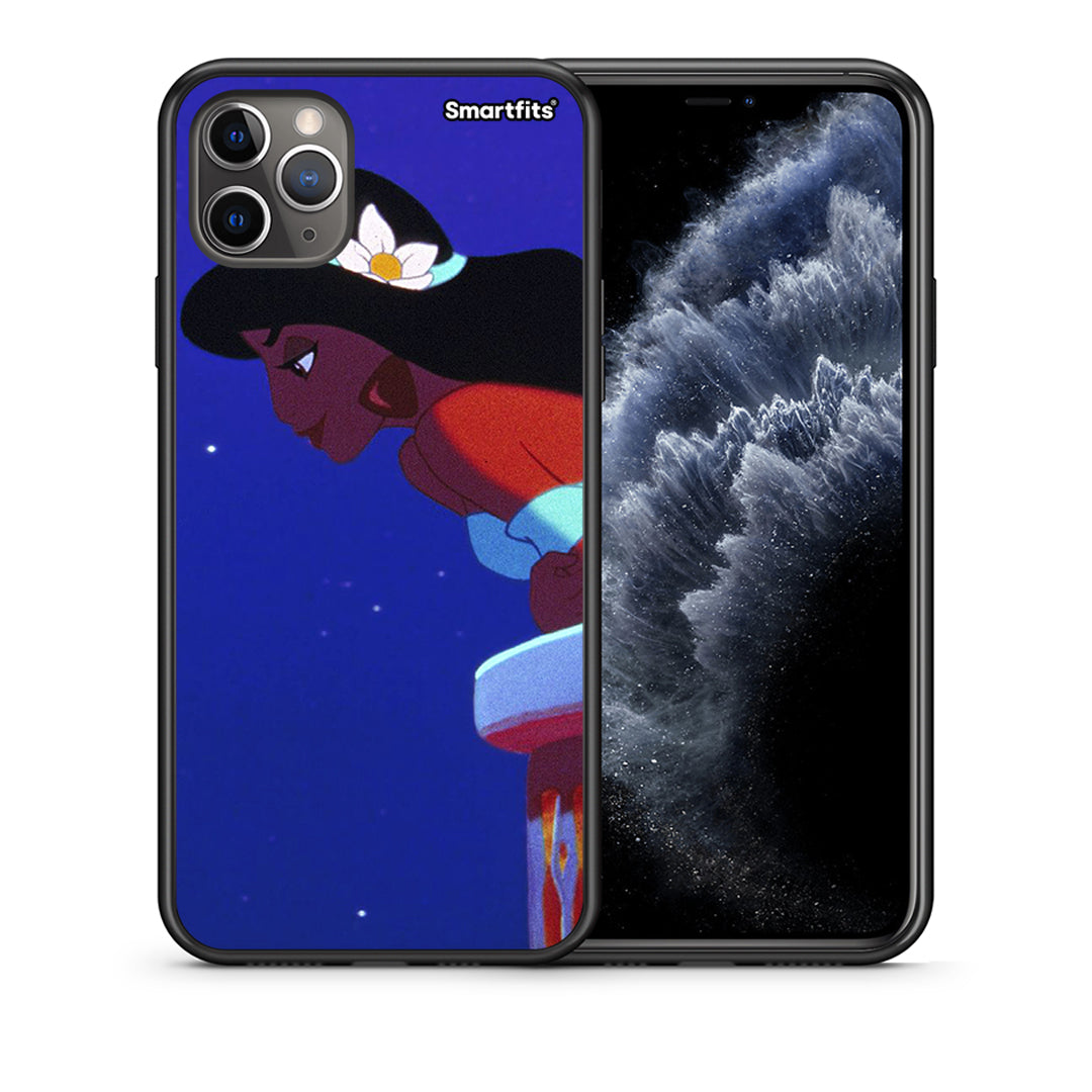 Θήκη iPhone 11 Pro Max Alladin And Jasmine Love 2 από τη Smartfits με σχέδιο στο πίσω μέρος και μαύρο περίβλημα | iPhone 11 Pro Max Alladin And Jasmine Love 2 case with colorful back and black bezels
