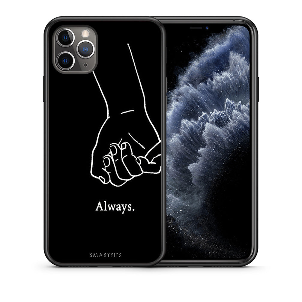 Θήκη Αγίου Βαλεντίνου iPhone 11 Pro Max Always & Forever 1 από τη Smartfits με σχέδιο στο πίσω μέρος και μαύρο περίβλημα | iPhone 11 Pro Max Always & Forever 1 case with colorful back and black bezels